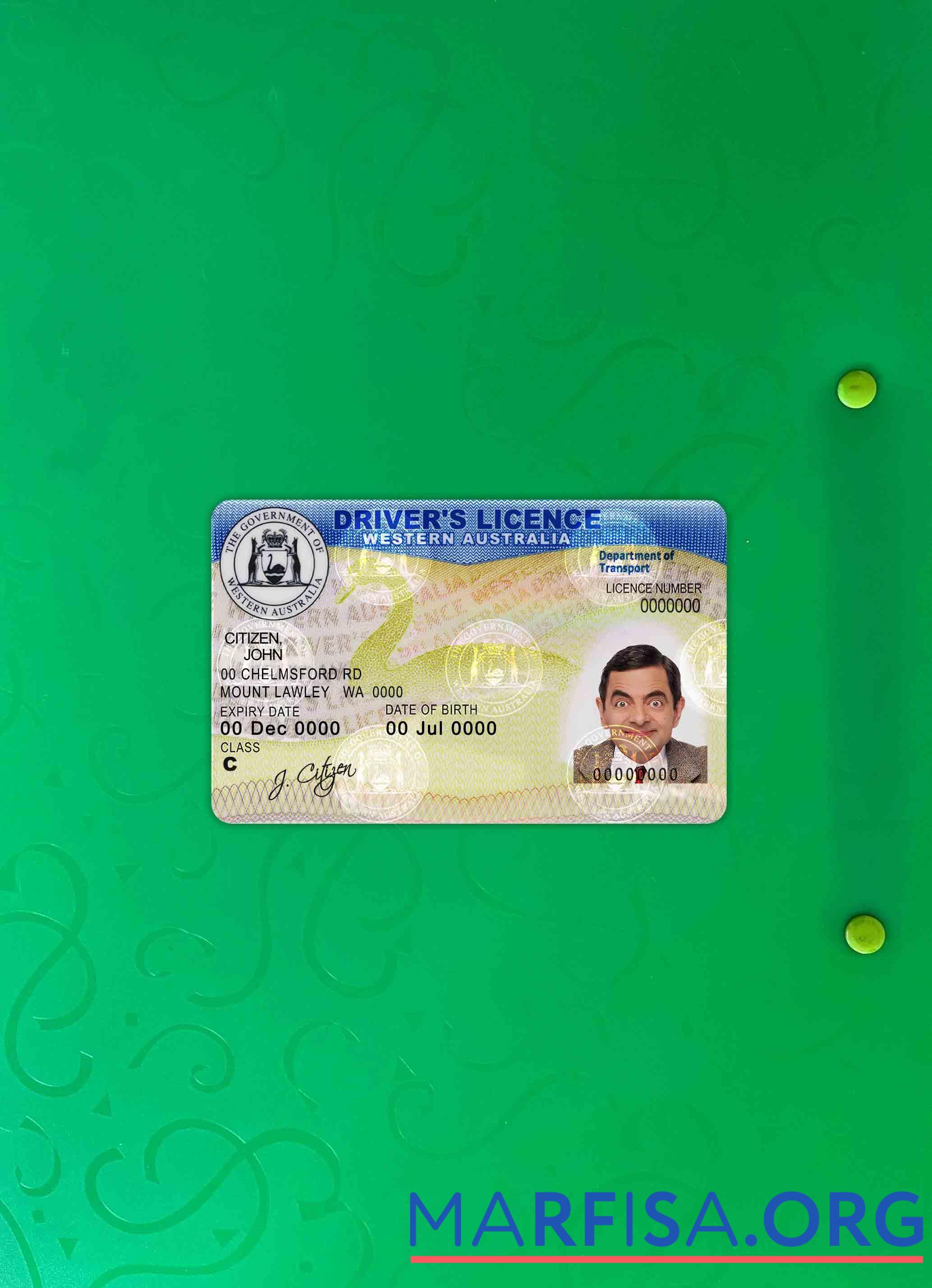 Printable Western Australia DL photolook real example